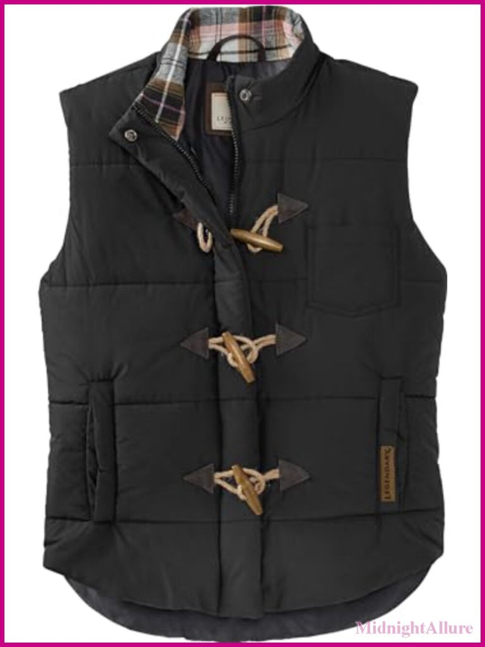 Womens Quilted Toggle Puffer Vest Fitted Sleeveless Cold Weather Fall